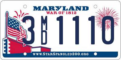 MD license plate 3MD1110