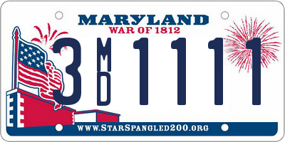 MD license plate 3MD1111