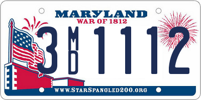 MD license plate 3MD1112