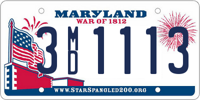 MD license plate 3MD1113