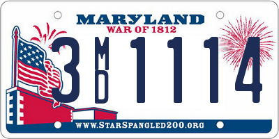 MD license plate 3MD1114