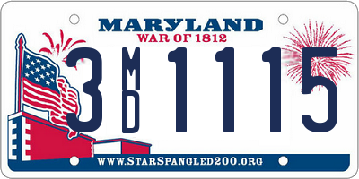 MD license plate 3MD1115