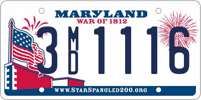 MD license plate 3MD1116