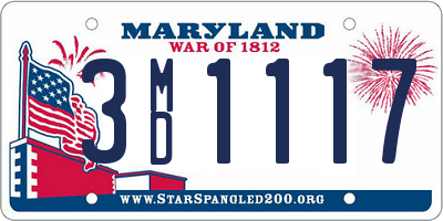 MD license plate 3MD1117