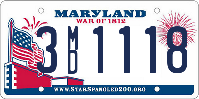 MD license plate 3MD1118