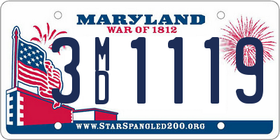 MD license plate 3MD1119