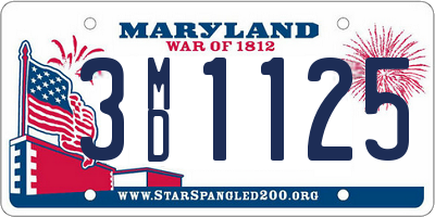 MD license plate 3MD1125