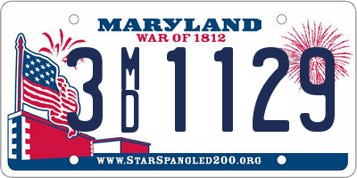 MD license plate 3MD1129