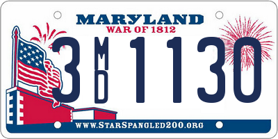 MD license plate 3MD1130