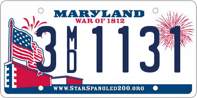 MD license plate 3MD1131