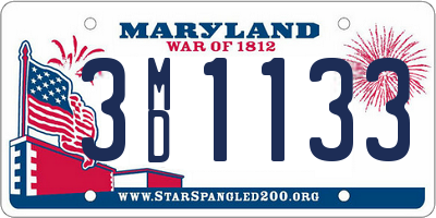 MD license plate 3MD1133