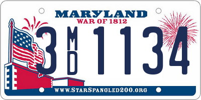 MD license plate 3MD1134