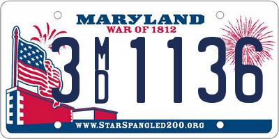 MD license plate 3MD1136