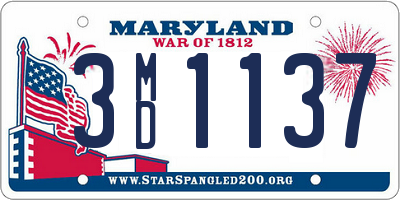 MD license plate 3MD1137