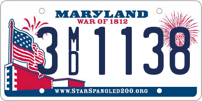 MD license plate 3MD1138