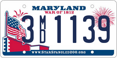 MD license plate 3MD1139