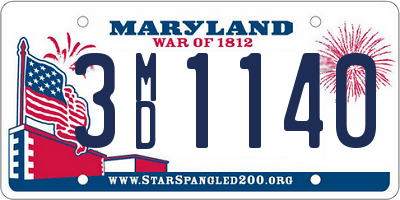 MD license plate 3MD1140