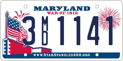 MD license plate 3MD1141