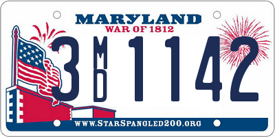 MD license plate 3MD1142