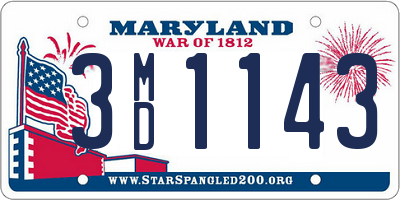 MD license plate 3MD1143