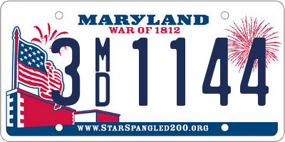 MD license plate 3MD1144