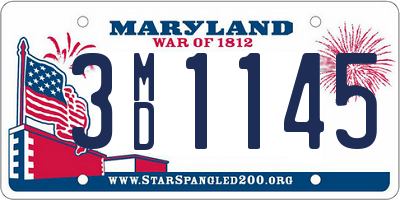 MD license plate 3MD1145