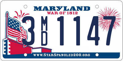 MD license plate 3MD1147