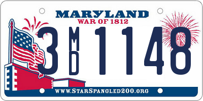 MD license plate 3MD1148