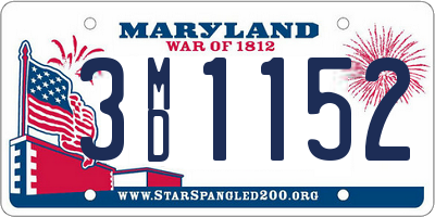 MD license plate 3MD1152