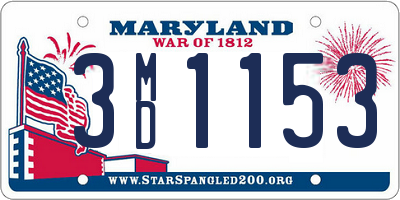 MD license plate 3MD1153