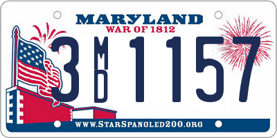 MD license plate 3MD1157