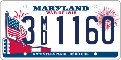 MD license plate 3MD1160