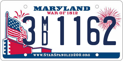 MD license plate 3MD1162