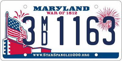 MD license plate 3MD1163