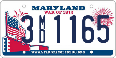 MD license plate 3MD1165