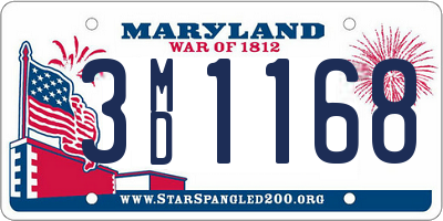 MD license plate 3MD1168