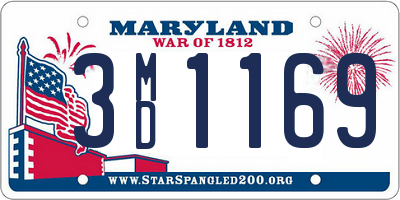 MD license plate 3MD1169