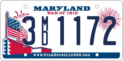 MD license plate 3MD1172