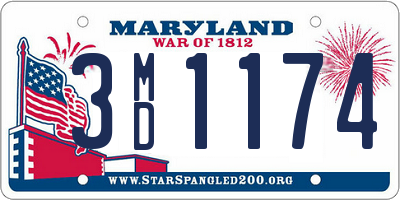 MD license plate 3MD1174