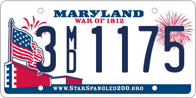 MD license plate 3MD1175