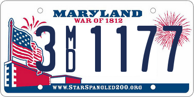 MD license plate 3MD1177