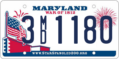 MD license plate 3MD1180