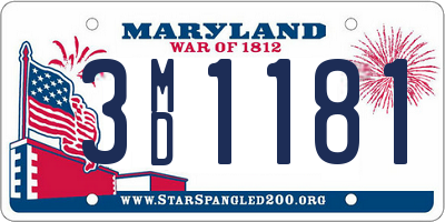 MD license plate 3MD1181