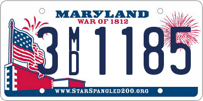 MD license plate 3MD1185