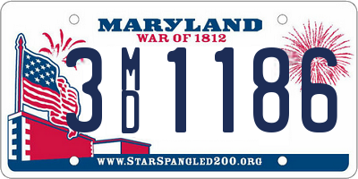 MD license plate 3MD1186