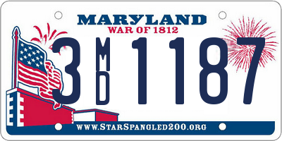 MD license plate 3MD1187