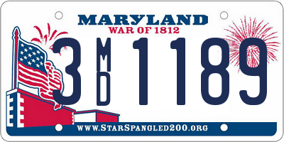 MD license plate 3MD1189