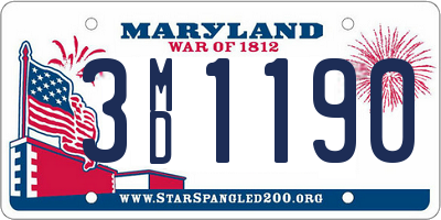 MD license plate 3MD1190