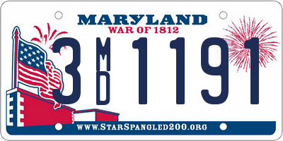 MD license plate 3MD1191