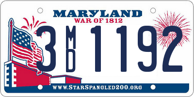 MD license plate 3MD1192